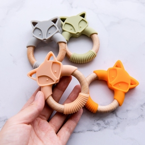 Nouvellement Conçu <span class=keywords><strong>Renard</strong></span> Animal À Mâcher Hêtre Anneau De Qualité Alimentaire Silicone Bébé Anneau de <span class=keywords><strong>Dentition</strong></span> Jouet - Product Image 1
