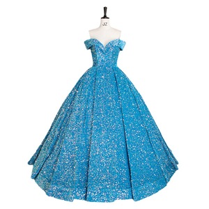 Robe de bal brillante en tissu étincelant pour les femmes, robes de bal élégantes, robe de soirée Maxi à paillettes et épaules dénudées - Product Image 6
