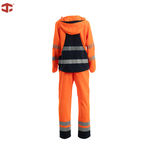 Combinaison <span class=keywords><strong>de</strong></span> sécurité haute visibilité pour femmes JIADE, veste à capuche et <span class=keywords><strong>pantalon</strong></span> en maille taille basse 150D Gabardine pour travaux <span class=keywords><strong>de</strong></span> construction routière estivaux - Product Image 3