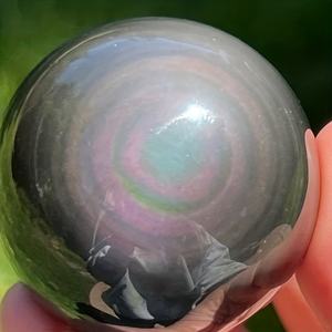 Vente en gros de sphères en obsidienne arc-en-ciel polies naturelles, pierres précieuses, cristaux artisanaux, Feng Shui, pour la décoration de la maison - Product Image 3