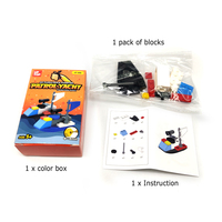 Fanteeco — ensemble de mini blocs de construction yacht de patrouille 3D, jeu de jouets, affûteur de crayon scolaires chinois, cadeau utile de bureau, papeterie pour garçon