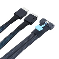 Câble Oculink Gen5 74 broches MCI0 8X 8I vers double SFF-8611 4I, câble de stockage de données de serveur haute vitesse, L=0,5M