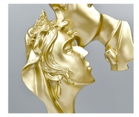 Sculpture de masque facial créatif pour amoureux, figurine en résine, décoration artisanale pour la maison, décoration de salon, cadeau