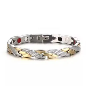 Plating Gold/Silver/Black Women Men Fashion Health Magnetic Bracelet Lady Chain Bracelet