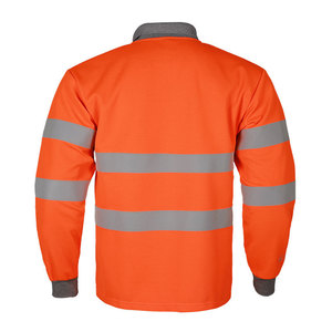 Chemise de sécurité haute visibilité orange à manches longues, vêtements de travail réfléchissants pour les chantiers de construction - Product Image 3