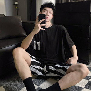 <span class=keywords><strong>ชุด</strong></span><span class=keywords><strong>นอน</strong></span>ผู้ชายคอกลมสั้นสองชั้นคอตตอนลำลองระบายอากาศได้ดี - Product Image 6