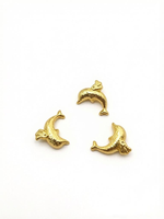 Kancing Jahit Logam 3D Bentuk Lumba-lumba Berlapis Emas, Motif Sisik Ikan, Gaya Nautikal Lautan, Bahan Zinc Alloy, Dapat Dicuci, Untuk Pakaian Anak