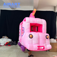 Costume de voiture de crème glacée gonflable de dessin animé rose pour les activités de fête, la publicité commerciale en magasin, les spectacles