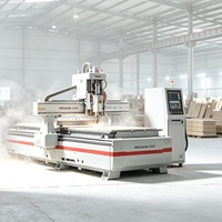 Routeur CNC MEOKON 1325 ATC à broche unique, changeur d'outils linéaire, châssis robuste, table à vide, machine de découpe et de gravure pour le travail du bois