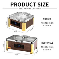 Chauffe-plat électrique intelligent YT pour traiteur de mariage, double chauffage humide/sec, finition bois, contrôle numérique, en acier inoxydable 304