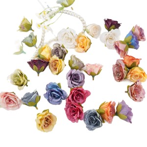 Têtes de roses artificielles Maria, fleurs en soie pour artisanat DIY, décoration intérieure, arrangement de boîte cadeau - Product Image 5