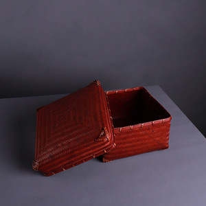 <b>Bamboo</b> Woven Storage Box Square With Lid For Tea And Food <b>Container</b> Living Room Use - Product Image 4