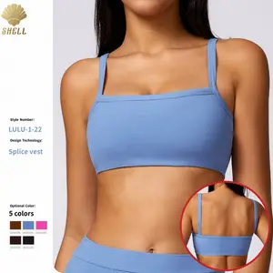 CNSHELL stretta intonacatura del seno di bellezza dietro il reggiseno yoga filo ad asciugatura rapida biancheria intima sportiva tuta fitness canottiera da donna