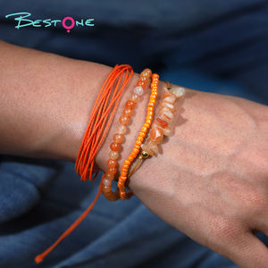 New Summer Multi-layered Passionate Vitality Orange Beach Gravel <b>Beaded</b> <b>Bracelet</b> - Product Image 3