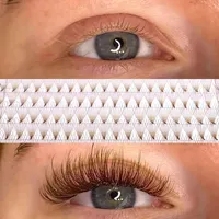 Extensions de cils préfabriquées faites à la main, 3D-14D, marron, tige fine, base pointue, 320 bouquets, volume synthétique effet vison, boîte, Chine continentale
