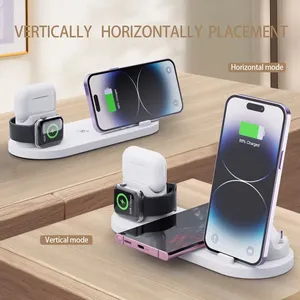 Station de charge sans fil 6 en 1 pour <span class=keywords><strong>iPhone</strong></span> 15 16, <span class=keywords><strong>Apple</strong></span> Watch, Airpods, chargeurs de téléphone, station de charge <span class=keywords><strong>rapide</strong></span> - Product Image 5
