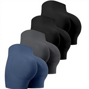 Pantalones Cortos de Yoga para Mujer, Tallas Grandes, de Nylon Lavado, Elásticos, de Secado Rápido, Transpirables, de Cintura Alta, con Efecto Scrunch Butt, ¡Venta Caliente! - Product Image 1
