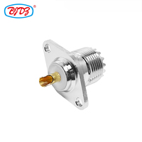 Conector RF SL16 UHF SO239 Hembra de 2 Orificios con Brida Rómbica para Panel, Conector de Antena Hembra