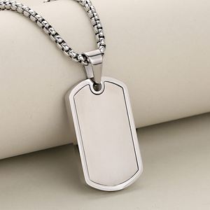 Personalized Simple Smooth Stainless Steel Men's Blank Necklace Pendant Custom Pendant Diy Jewelry Accessories for Necklace - Product Image 6