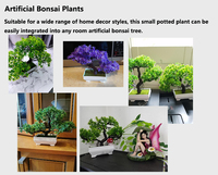 Tanaman Bunga Plum Miniatur Lima Daun Buatan dengan Pot Plastik untuk Dekorasi Rumah Dalam Ruangan, Hiasan Jendela, Ornamen, Bestseller Lintas Negara