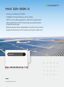 Growatt en stock 350K-X Système solaire photovoltaïque commercial et industriel 350 kW triphasé connecté au réseau 350K-X Haute efficacité Taux de conversion de 99,03 % - Product Image 4