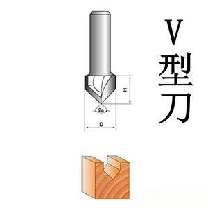 ดอกเราเตอร์รูปตัววี เซียน ขนาด 1/4 นิ้ว ทำจากเหล็กกล้าคาร์บอน สำหรับงานไม้ ใช้สำหรับเซาะร่อง 90 องศา - Product Image 1