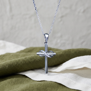 Gold Plated 9K-18K Lab Grown Diamond Cross Pendant Necklace White Brilliant Stone Detail Delicate Luxury Womens Jewelry - Product Image 6