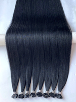 Extensions de cheveux naturels doublement étirés, qualité Remy supérieure, pointe plate # Attache Micro-Link Teintable Toutes Couleurs - Fournisseur Populaire