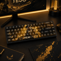 Ensemble de touches de clavier mécanique pour jeux VALORANT personnalisées, Tejo 68 touches, impression latérale, PBT, sublimation par transfert, profil Cherry