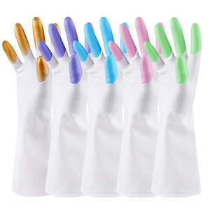 Gants de lavage en latex, accessoire pour les déplacements domestiques, gantelet de cuisine et pour vaisselle, caoutchouc étanche, brosse et bol, 1 pièce - Product Image 3
