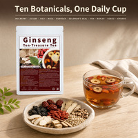 Thé aux dix trésors au ginseng MWTEA 100g 10 sachets Mélange de 10 herbes Goji Maca Racine de bardane Marque privée OEM Vente en gros