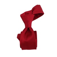 Cravates pour hommes en gros de Chine : Cravates fines et unies rouges en gros-grain 100 % polyester, faites à la main et personnalisées, idéales pour les mariages