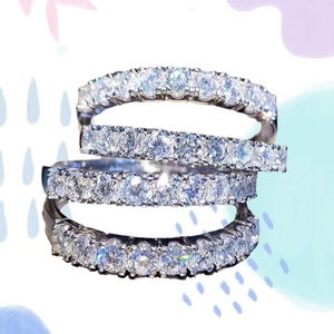 UM Jewelry Classic Women's Wedding Party Engagement Band Finger <b>Ring</b> with Alloy Silver Plated Cubic Zircon <b>Iced</b> Out Sparkle Gift - Product Image 2