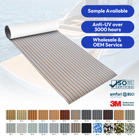 Plaque de revêtement de pont marin en mousse EVA double couleur, texture rainurée imitation teck, pour bateaux, de la marque Melors