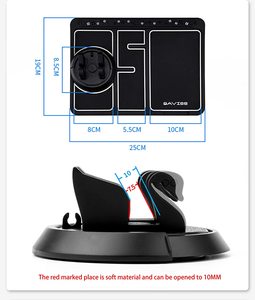Support de téléphone pour tableau de bord de voiture, coussin antidérapant, support de téléphone portable GPS dans la voiture, support lumineux dans le noir avec numéro de stationnement - Product Image 3