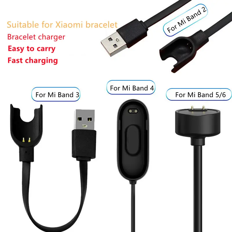 Charger Wire For xiaomi mi band 5 4 3 2 6 Smart Wristband bracelet For Mi band 6 5 Charging cable Mi band 4 3 USB Charger Cable
