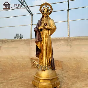 Fornecedores de estátua de Jesus de bronze religiosa em tamanho real para decoração de igreja católica ao ar livre