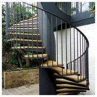 Escalier courbé intérieur haute résistance, style moderne avec marches, pour villa, résidence, projet de construction commerciale