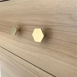 China CB002B GY-3/4 Mobiliário Popular Gabinete Door Handle Hexagon Design Brass Knob