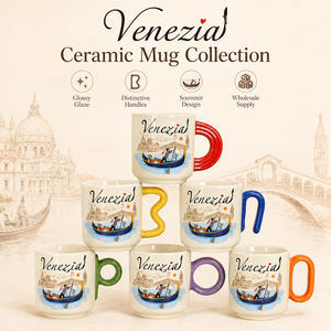 Tazza in Ceramica Souvenir di Viaggio Europa, Tazza da Caffè in Porcellana con Manico a Forma Speciale di <span class=keywords><strong>Venezia</strong></span>, Italia, Personalizzabile con Monumenti, OEM ODM, Ingrosso - Product Image 1
