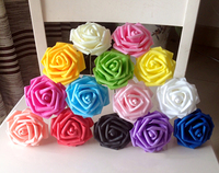 Vente d'usine, grande taille, rose en mousse PE de 8 cm avec tige, décoration de gâteau de mariage, fleurs en mousse