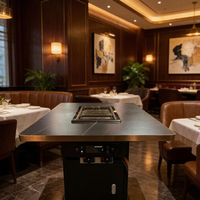Table de barbecue et de hot pot intégrée Yawei 540 au gaz pour restaurant commercial, personnalisable