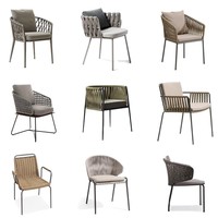 Ensemble de mobilier d'extérieur moderne, directement de l'usine, en alliage d'aluminium et rotin, chaises et tables pour cour, balcon, loisirs, tables d'extérieur