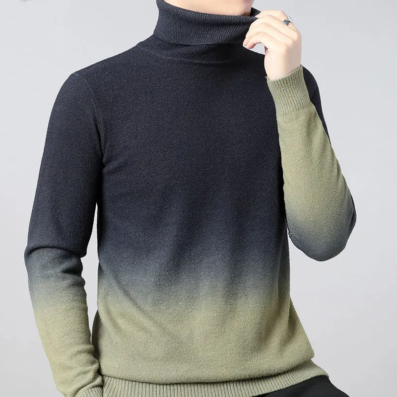 Custom Men Casual Sweaters Custom Sweaters Cashmere Knitwear Cable Pullover Knit High Neck Men Sweater