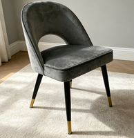 Chaise de salle à manger moderne en velours avec pieds en métal doré, chaise rembourrée de luxe pour la maison, la cuisine, le salon, chaise pour salle à manger