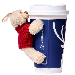 Accessorio per Tazza da Caffè con Orsetto Kawaii Personalizzabile, Decorazione Rimovibile con Velcro per Merchandising da Caffetteria - Product Image 2