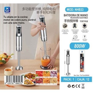 NBH33 Hand Mixer Stainless Steel 800W Adjustable Speed Blender Kitchen <b>Tool</b> - Product Image 3