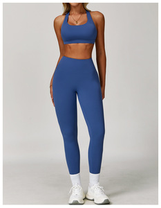Sujetador <span class=keywords><strong>deportivo</strong></span> personalizado de <span class=keywords><strong>alto</strong></span> <span class=keywords><strong>impacto</strong></span> con espalda cruzada para mujer y conjunto de pantalones de Yoga Fitness entrenamiento de moda conjuntos de Yoga conjunto <span class=keywords><strong>deportivo</strong></span> de dos piezas - Product Image 4
