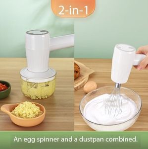 2 1 có thể sạc lại không dây điện trứng Beater cầm tay Mixer USB Bếp nướng công cụ trộn bát xử lý thực phẩm Máy xay sinh tố Whisk - Product Image 6