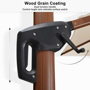 Rivestimento in legno classico grande doppio quadrato esterno parasole da giardino antivento a doppio baldacchino resistente ombrellone romano a sbalzo - Product Image 4